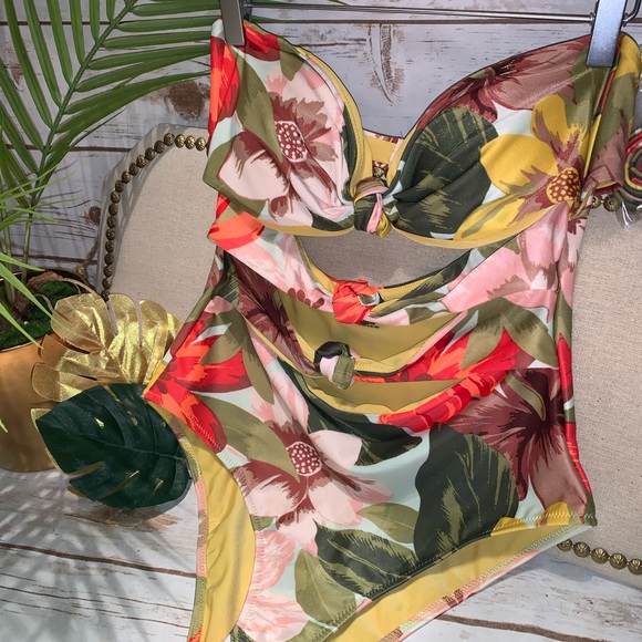 Aerie Triple Knot Swimsuit + cover skirt OR kimono - Picture 7 of 16